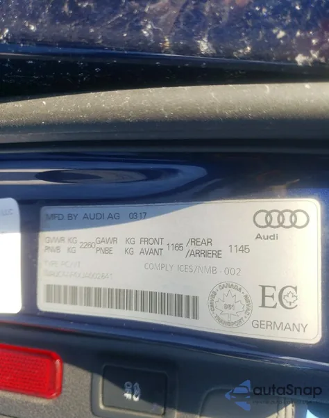 2018 Audi S4 Prestige из США, поврежденный, VIN WAUC4AF4XJA002641